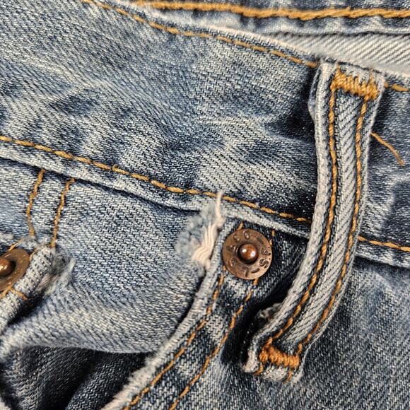 Levis 569 Jeans Mens 38x32 Blue Loose Straight Leg Denim Medium Wash Distressed - Picture 5 of 8